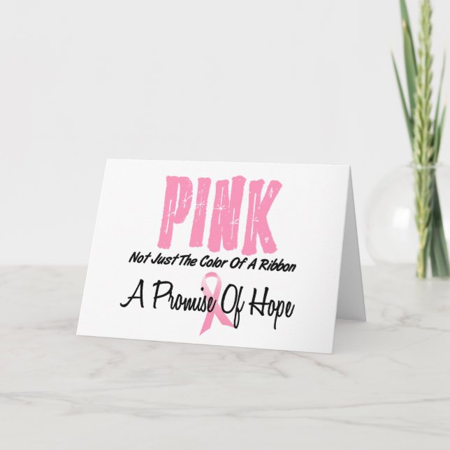 Breast Cancer Pink Ribbon Symbol of Hope Card (Front)