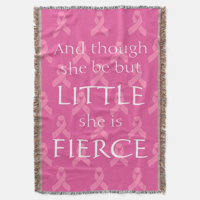 Breast Cancer Pink Ribbon Throw Blanket (Front Vertical)
