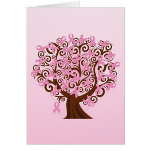 Breast Cancer Pink Ribbon Tree card