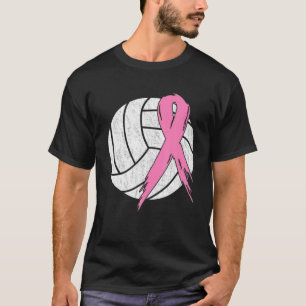 Breast Cancer Pink Ribbon Volleyball Awareness Cos T-Shirt