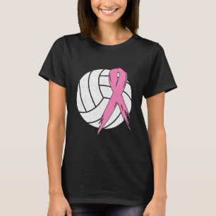 Breast Cancer Pink Ribbon Volleyball Awareness T-Shirt
