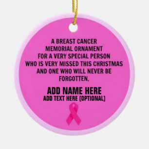 Breast Cancer Poem Memorial Ceramic Tree Decoration