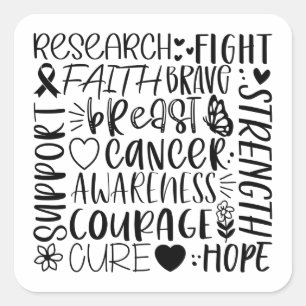 Breast Cancer Research and Fight Square Sticker