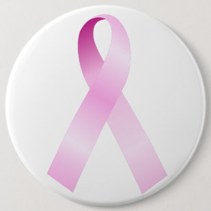 BREAST CANCER RIBBON 6 CM ROUND BADGE