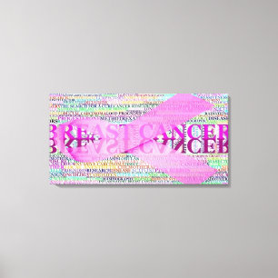 Breast Cancer Ribbon Art Canvas Print