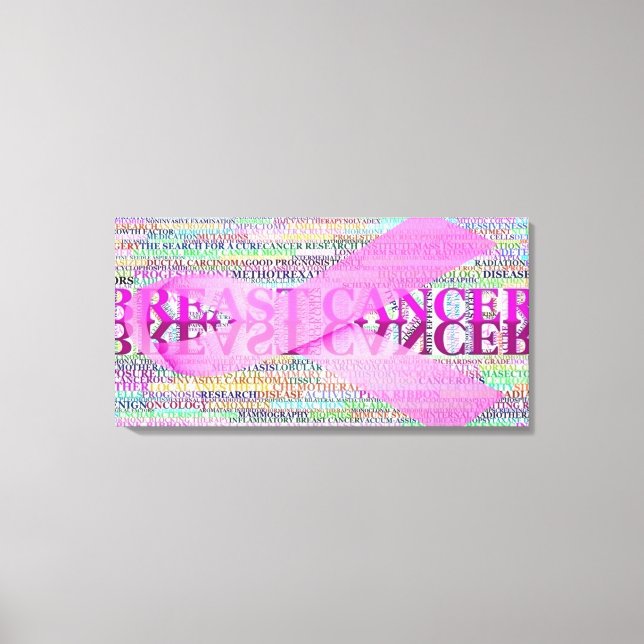 Breast Cancer Ribbon Art Canvas Print (Front)