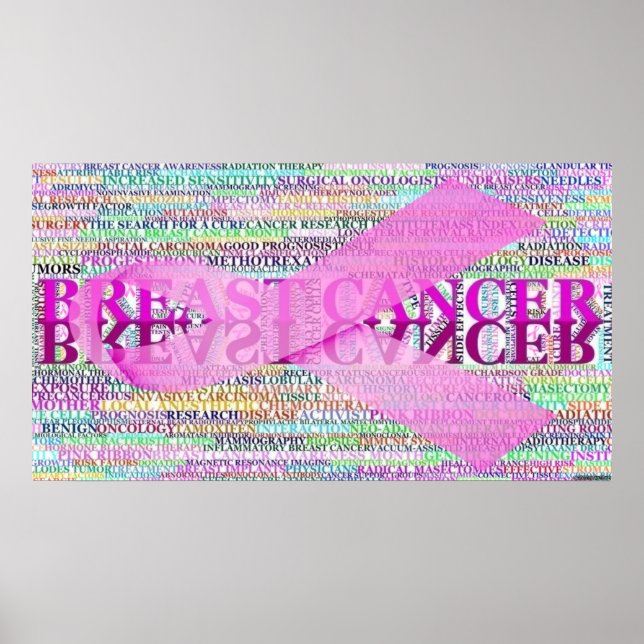 Breast Cancer Ribbon Art Poster (Front)