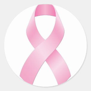 Breast Cancer Ribbon Classic Round Sticker