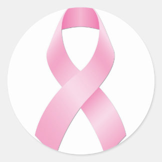 Breast Cancer Ribbon Classic Round Sticker