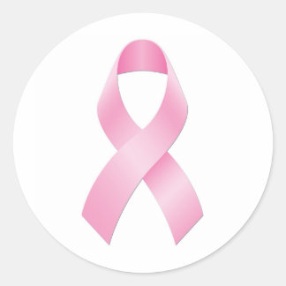 Breast Cancer Ribbon Classic Round Sticker