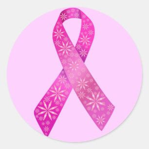 Breast Cancer Ribbon Classic Round Sticker