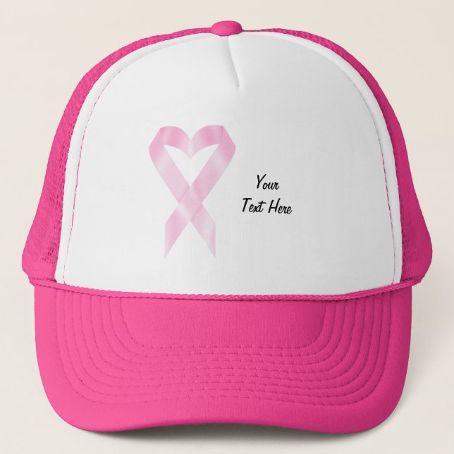 Breast Cancer Ribbon (customisable) Trucker Hat (Front)