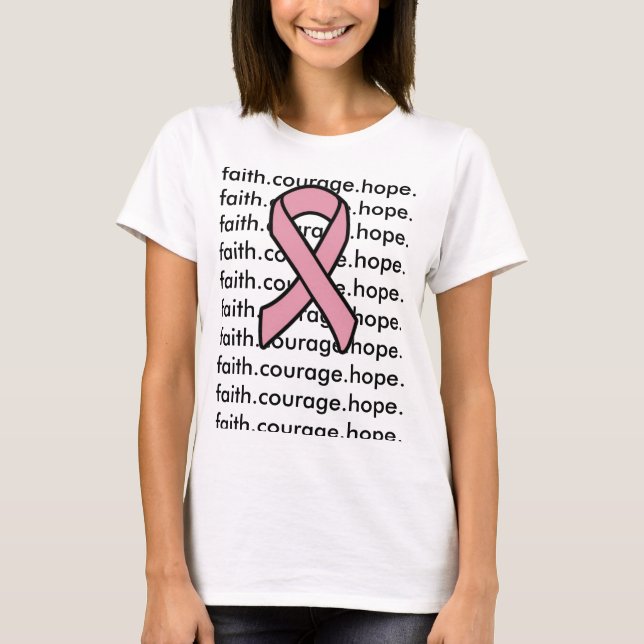 Breast cancer ribbon faith T-Shirt (Front)
