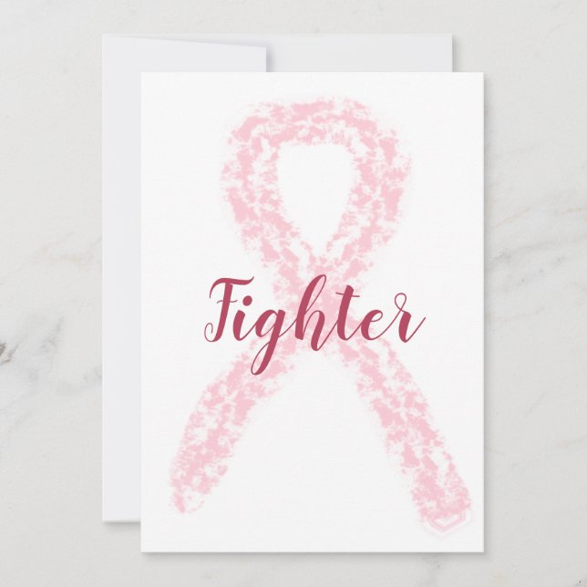 Breast Cancer Ribbon Fighter Note Card (Front)