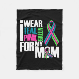 Breast Cancer Ribbon For Mum Cancer Awareness Fleece Blanket