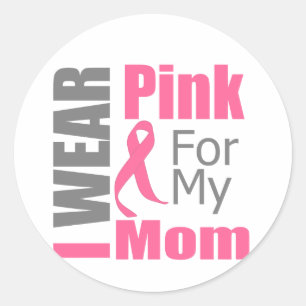 Breast Cancer Ribbon I Wear Pink Mum Classic Round Sticker