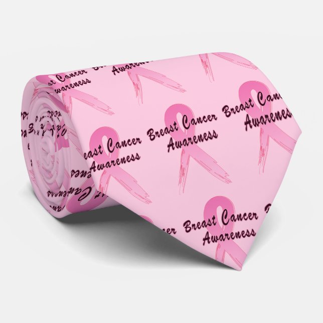 Breast Cancer Ribbon of Hope Tie (Rolled)