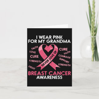 Breast Cancer Ribbon Pink Grandma Awareness Women  Card