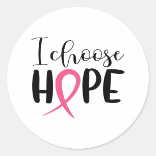 Breast Cancer Ribbon Print Classic Round Sticker