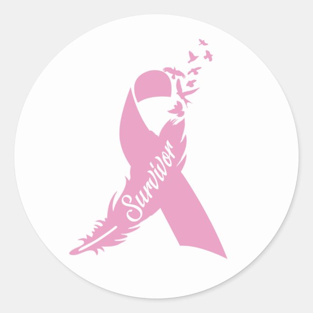 Breast Cancer Ribbon Survivor Stickers (Front)