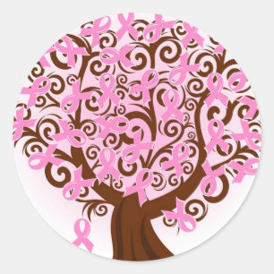 Breast Cancer Ribbon tree sticker