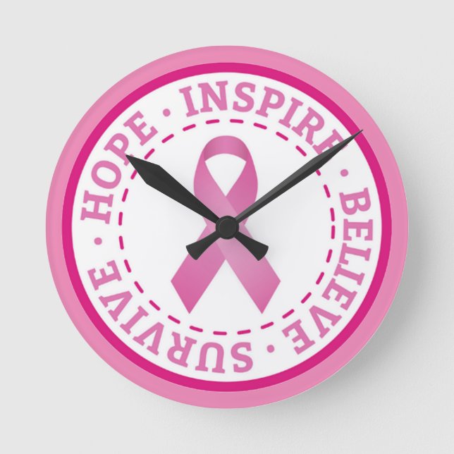 Breast Cancer Round Clock (Front)