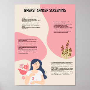 Breast cancer screening medical poster 