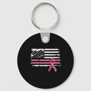 Breast Cancer Shirt American Flag Breast Cancer Aw Key Ring