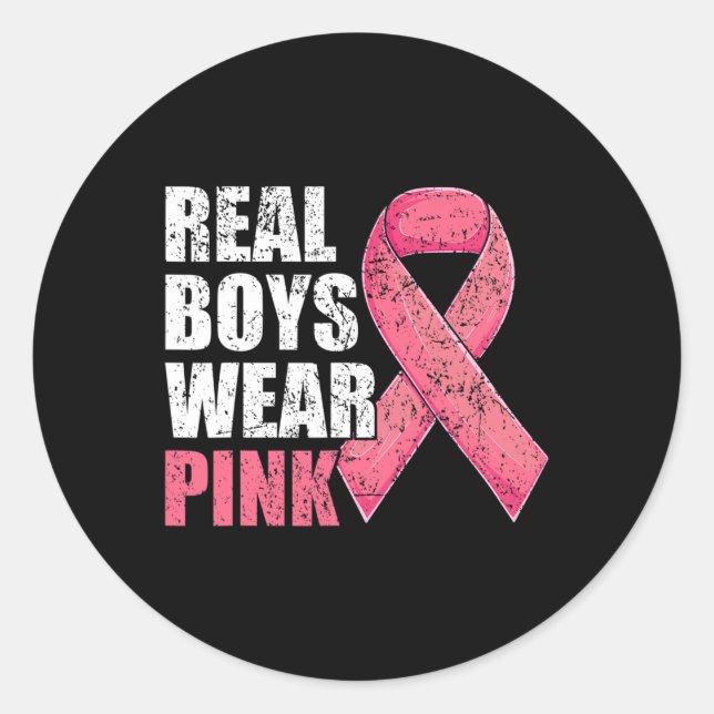 Breast Cancer Shirt For Boys Kids Toddlers  Classic Round Sticker (Front)
