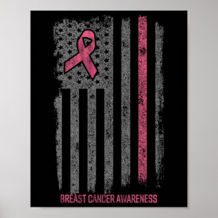 Breast Cancer Shirts American Flag Breast Cancer A Poster