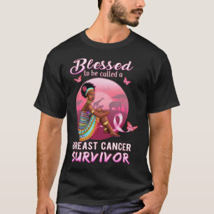 Breast Cancer Shirts For Black Women Blessed Pink