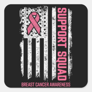 Breast Cancer Shirts Support Squad Breast Cancer A Square Sticker