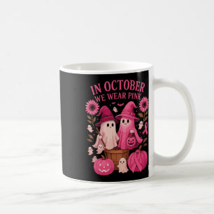 Breast Cancer Shirts Women Halloween In October We Coffee Mug