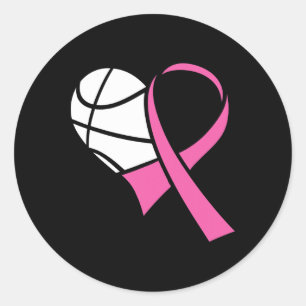 Breast Cancer Sketll Ll Pink Ribbon Sport Mammogra Classic Round Sticker