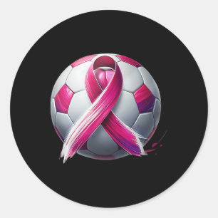 Breast Cancer Soccer Byll Pink Ribbon Kick For A C Classic Round Sticker
