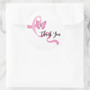 Breast Cancer Stickers-Pink Ribbon Classic Round Sticker