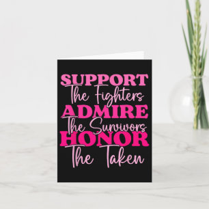 Breast Cancer Support Admire Honour Breast Cancer Card