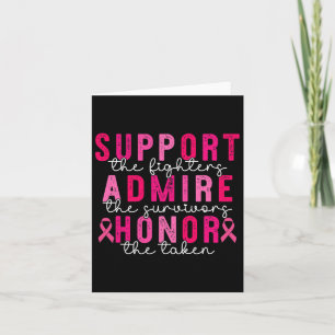 Breast Cancer Support Admire Honour Breast Cancer Card