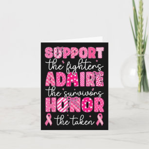 Breast Cancer Support Admire Honour Breast Cancer Card