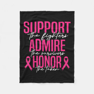 Breast Cancer Support Admire Honour Breast Cancer Fleece Blanket