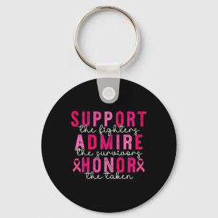 Breast Cancer Support Admire Honour Breast Cancer Key Ring
