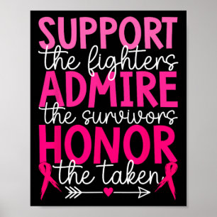 Breast Cancer Support Admire Honour Breastcancer A Poster