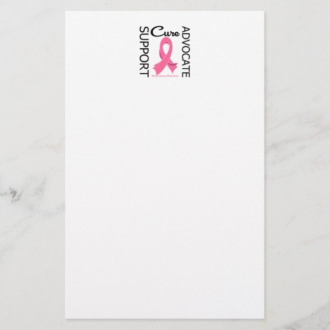 Breast Cancer Support Advocate Cure Stationery (Front)