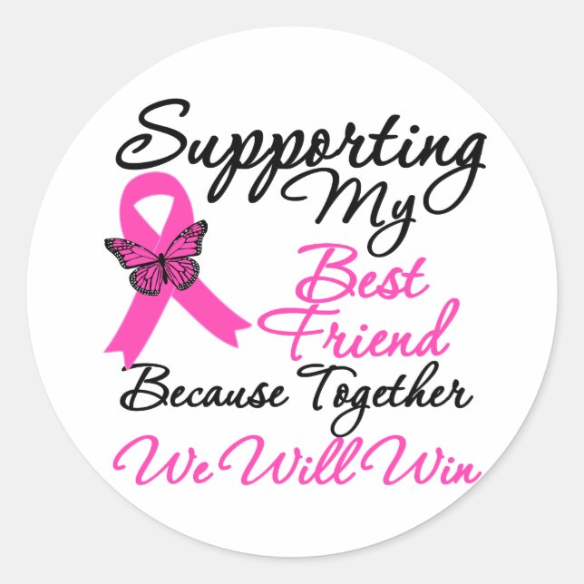 Breast Cancer Support (Best Friend) Classic Round Sticker (Front)