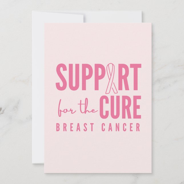 breast cancer support cure Invitation Announcement (Front)