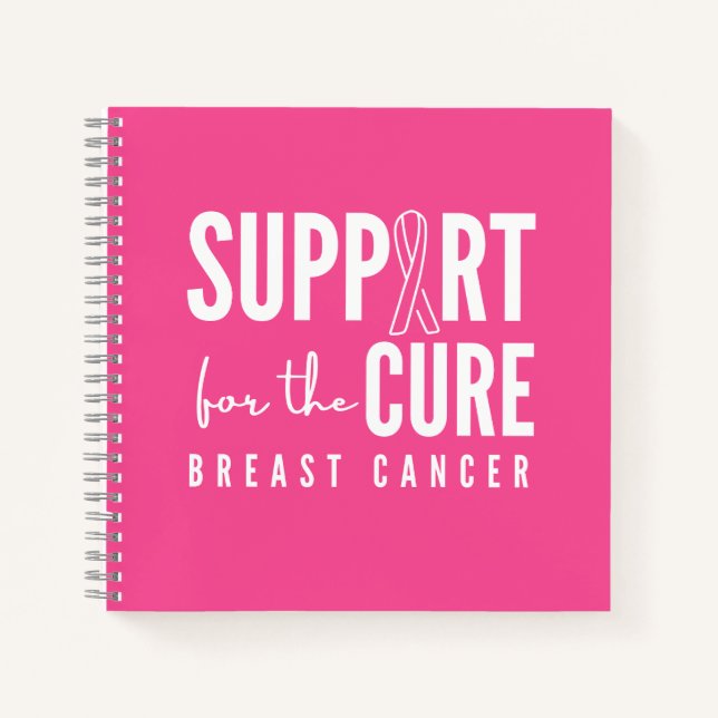 breast cancer support cure pink Notebook Journal (Front)