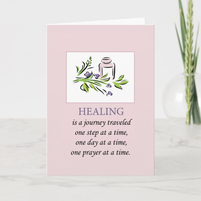 Breast Cancer Support Feel Better Healing on Pink Card (Front)