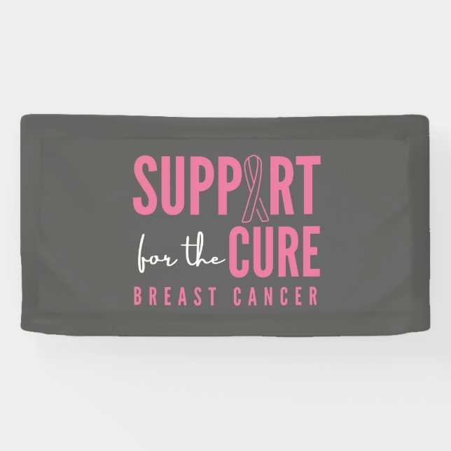 breast cancer support for the cure Banner Sign (Horizontal)