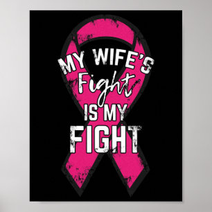 Breast Cancer Support Gift Awareness Husband Wife Poster
