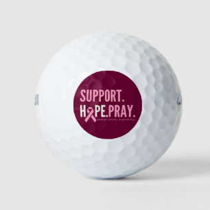 breast cancer support hope pray Golf Balls